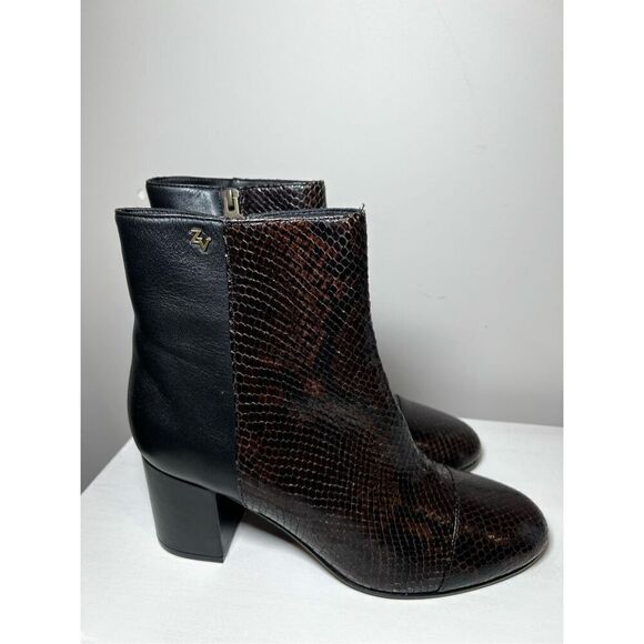 Zadig & Voltaire Women's Black Lena Mid Heel Leather Ankle Boots Size 40 NWOT - Picture 2 of 8